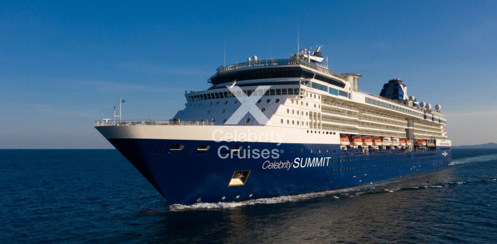 The cruise ship Celebrity Summit, our ship for Stitchers' Escapes 2023 fall needlework cruise